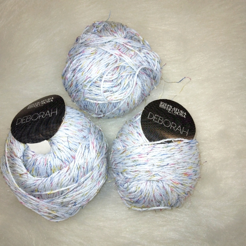 YARN Filatura Di Crosa Deborah yarn.  3 balls, 2 with tags, 1 without